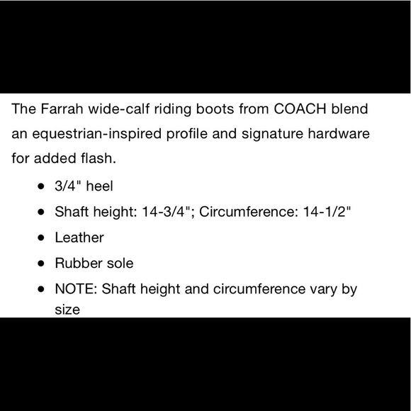 Coach Farrah black leather boot size 8B NWT - Picture 6 of 7